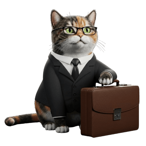Gato Gestor - Profesional con maletín
